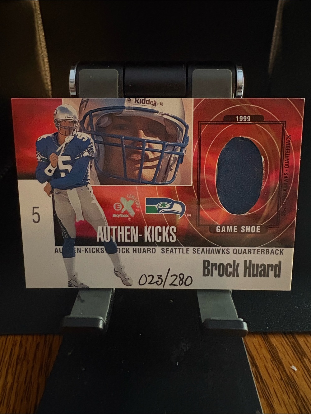 Seattle Seahawks Brock Huard Authen-Kicks Game Shoe Football Card
